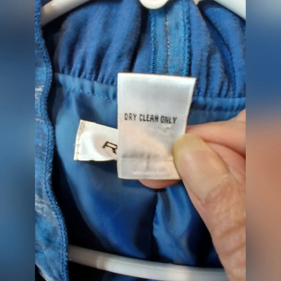 Rafael womens 14 blue iridescent ruffle sleeve jacket shimmery concert venue - Picture 4 of 10